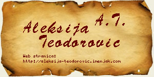 Aleksija Teodorović vizit kartica